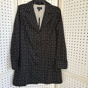 Sonoma Black and Gray Patterned Long Sleeve Dress